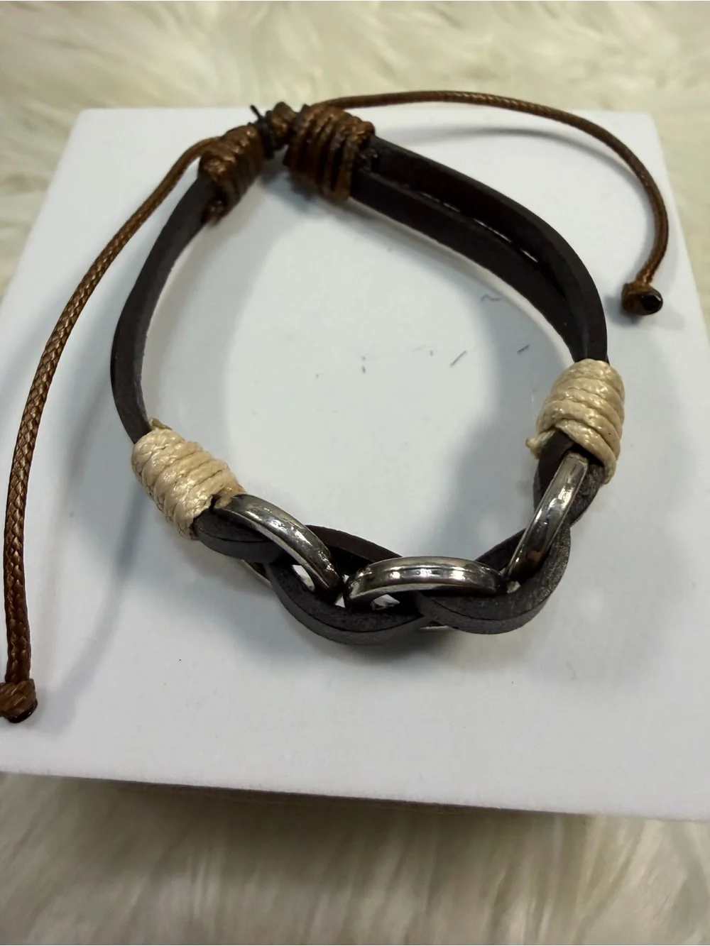 🩷5/$10🩷 paparazzi Black and Brown Leather Bracelet with Silver Rings
